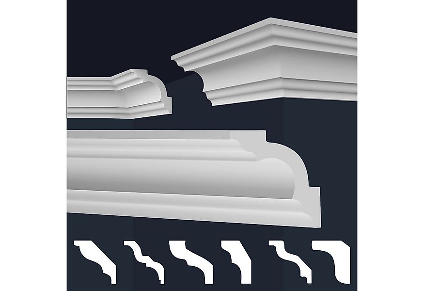 marbet design Stuckleiste E-16, 2 Meter / 1 Leiste, XPS Styropor weiß - Dec günstig online kaufen