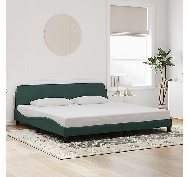 furnicato Bettgestell "Dover" Dunkelgrün 200x200 cm Samt (1-tlg) günstig online kaufen