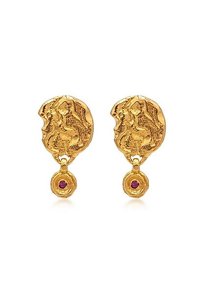 HAZE & GLORY Paar Ohrhänger Rubin Rot - Jamilla Red Ruby 925 Silber günstig online kaufen