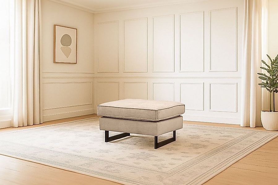 Home affaire Polsterhocker Pinto, mit Keder, Metallfüßen und auch in Cord B günstig online kaufen