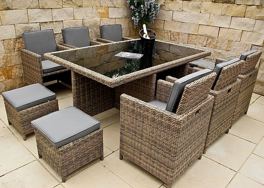 Ragnarök Möbel-Design Garten-Essgruppe Heimdall Esstisch Set 6+4, (Set, Pol günstig online kaufen