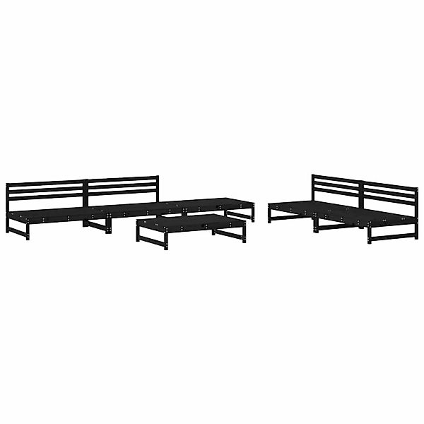 vidaXL 6-tlg Garten-Lounge-Set Schwarz Massivholz Kiefer Modell 23 günstig online kaufen