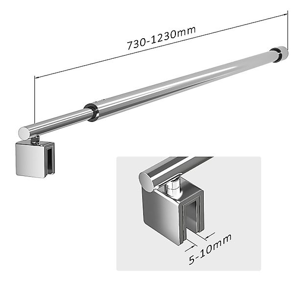 Hopibath Duschwand-Stabilisationsstange Chrom für 8-10mm haltestange günstig online kaufen