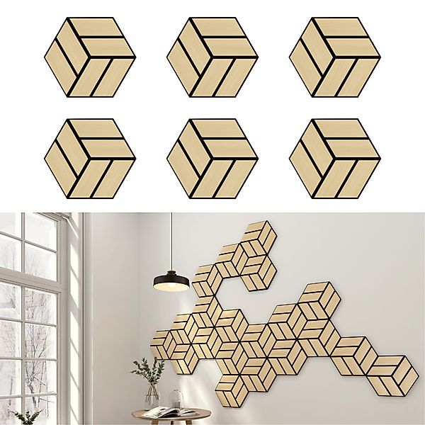 SONIDO 3D Wandpaneel 6er Set Hexagon günstig online kaufen
