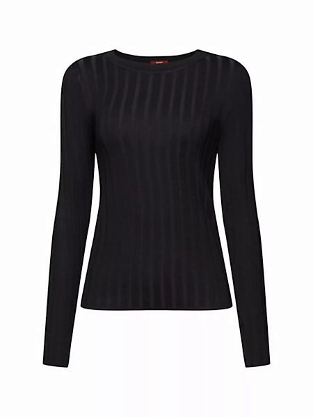 edc by Esprit Rundhalspullover Sweatshirt aus Rippstrick günstig online kaufen