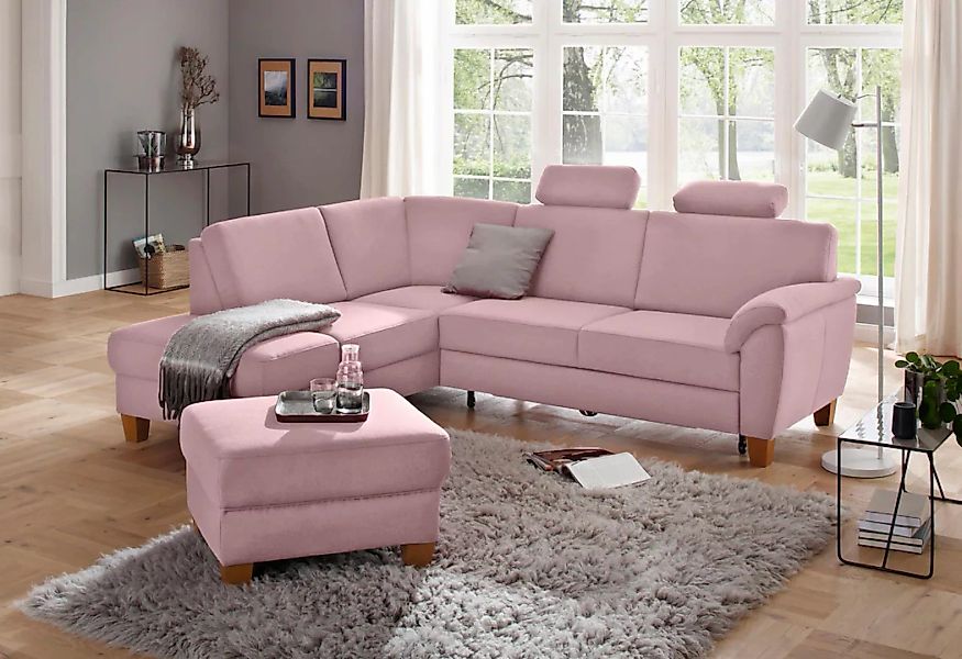Home affaire Ecksofa "Alta L-Form", mit Federkern und Kontrastnaht, Füße Bu günstig online kaufen