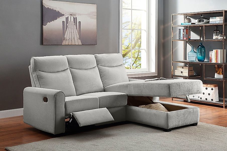 ATLANTIC home collection Ecksofa »Gero L-Form«, mit Relaxfunktion und Staur günstig online kaufen