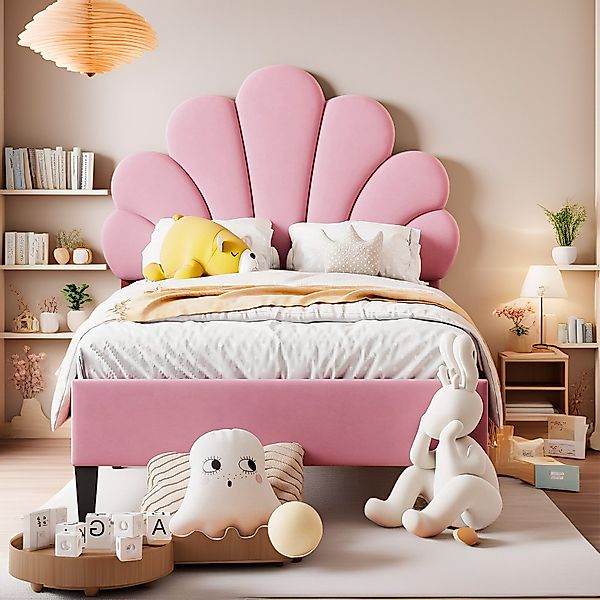 MODFU Polsterbett Funktionsbett (mit Blumen-Kopfteil & günstig online kaufen