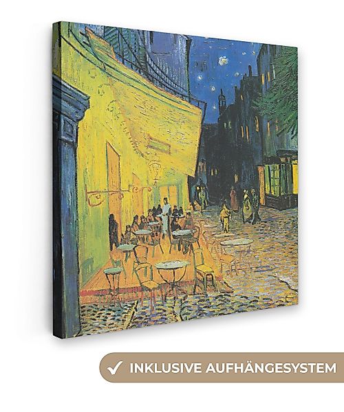 OneMillionCanvasses® Leinwandbild Caféterrasse bei Nacht - günstig online kaufen