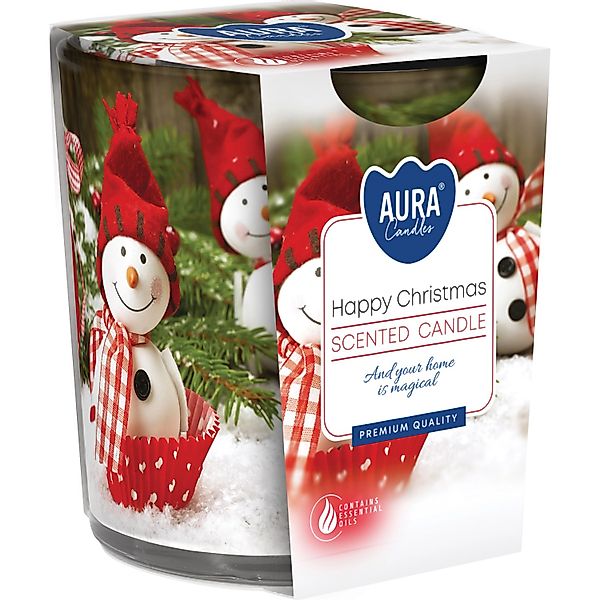 Duftkerze im Glas Happy Christmas Ø 7,2 cm x 7,8 cm günstig online kaufen