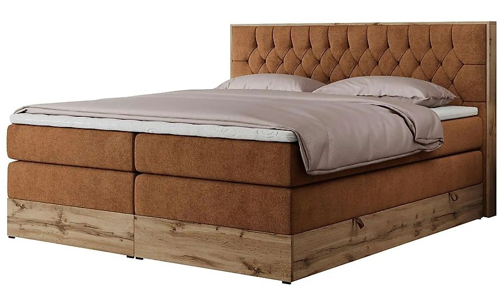 Boxspringbett mit Bettkasten Amore King ¦ orange ¦ Maße (cm): B: 208 H: 115 günstig online kaufen