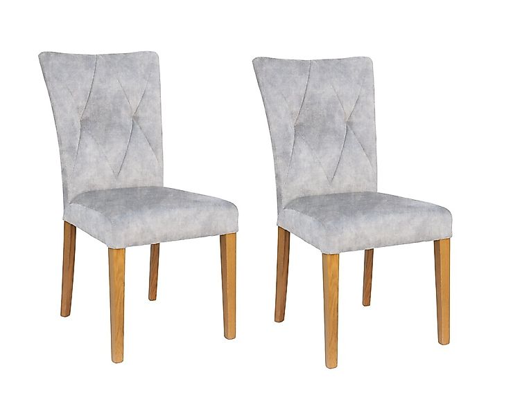 Home affaire 4-Fußstuhl "Diamond" (Set) 2 Stk. Samtvelours Sitz und Ruecken günstig online kaufen