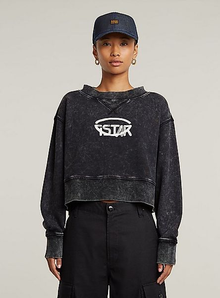 G-STAR Longpullover Overdyed Cropped Logo Loose Sweatshirt günstig online kaufen
