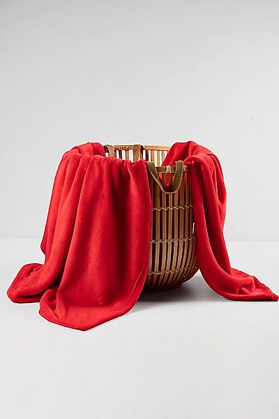 Wohndecke Kuscheldecke aus ultraweichem Mikrofaser in rot, 150 x 200 cm, Ma günstig online kaufen