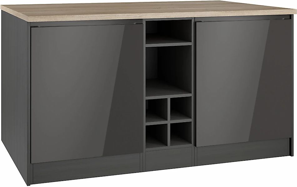 HELD MÖBEL Kücheninsel "Virginia", Breite 153 cm, MDF-Fronten, Flaschenrega günstig online kaufen