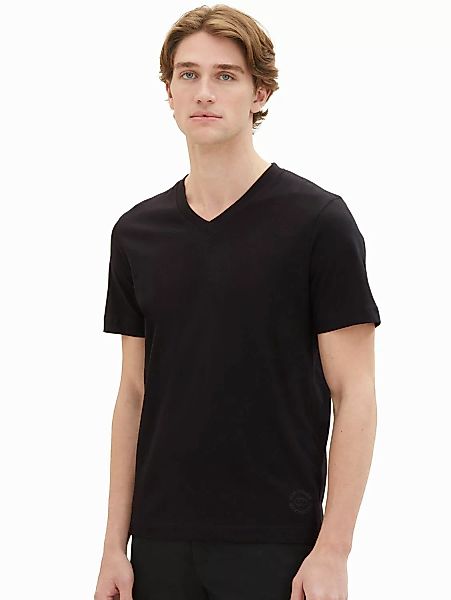 Tom Tailor Herren T-Shirt V-NECK im Doppelpack - Regular Fit günstig online kaufen