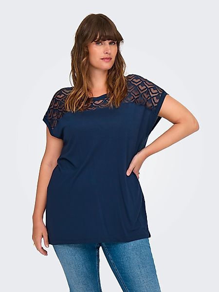 ONLY CARMAKOMA Spitzenshirt "CARFLAKE LIFE S/S MIX TOP JRS NOOS" günstig online kaufen