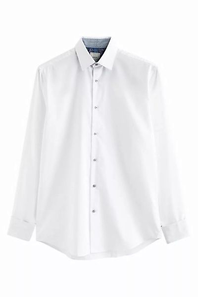 Next Langarmhemd Pflegeleichtes Hemd mit doppelter Manschette (1-tlg) günstig online kaufen