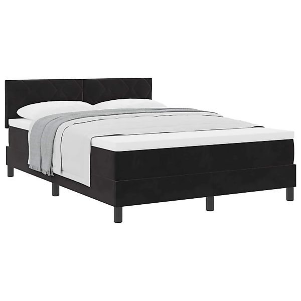 vidaXL Boxspringbett mit Matratze Schwarz 140 x 200 cm Samt 3339244 günstig online kaufen