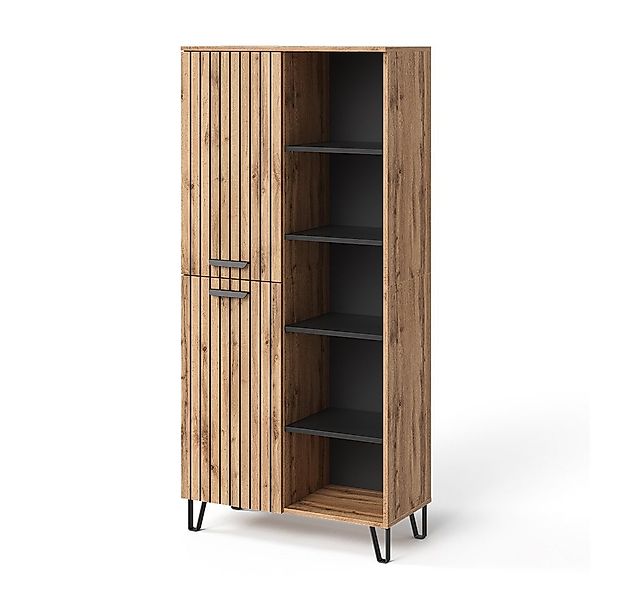 Vicco Garderoben-Set Amber, Eiche Wotan, 80 x 172 cm mit 5 Fächern günstig online kaufen