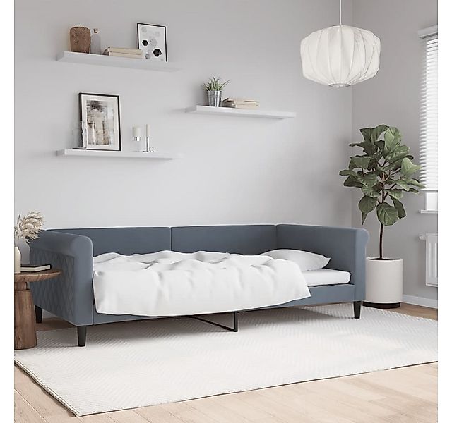 vidaXL Bett, Tagesbett Dunkelgrau 100x200 cm Samt günstig online kaufen