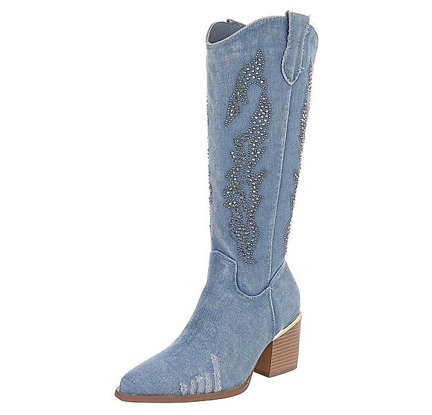 Ital-Design Damen Cowboyboots Western Sommerboots (88843719) Blockabsatz St günstig online kaufen