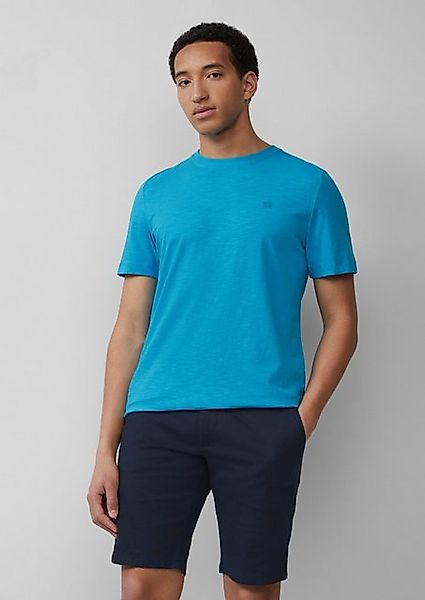 s.Oliver Kurzarmshirt T-Shirt mit Flammgarnstruktur und Logo-Print Logo günstig online kaufen