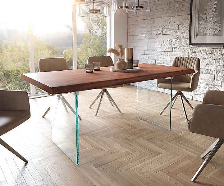 DELIFE Esstisch Edge, Akazie Braun 180x90 günstig online kaufen