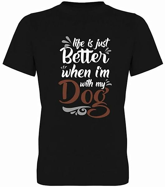 G-graphics T-Shirt Life is better when I´m with my dog Herren T-Shirt, mit günstig online kaufen