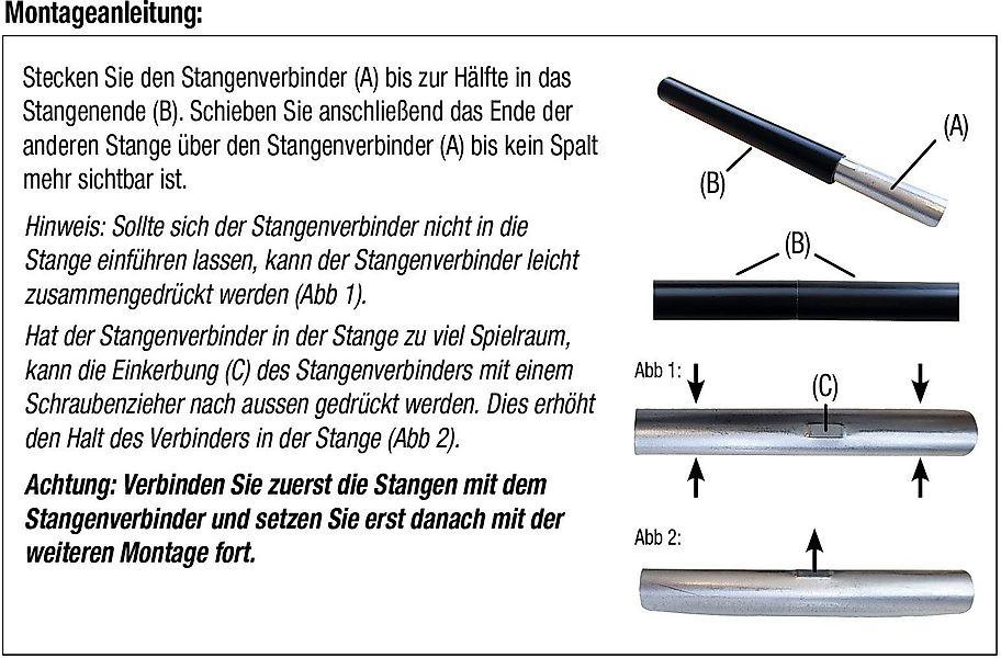 GARESA Stangenverbinder Rundrohr 20mm, (1-tlg), Silberfarben günstig online kaufen
