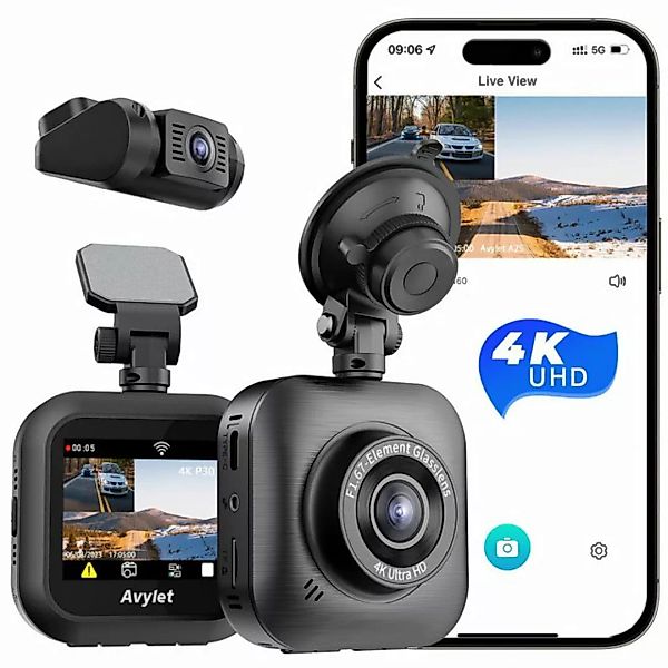 Avylet 4K Wi-Fi Dual Dashcams mit Vorne Hinten 4K/1080P Autokamera Dashcam günstig online kaufen
