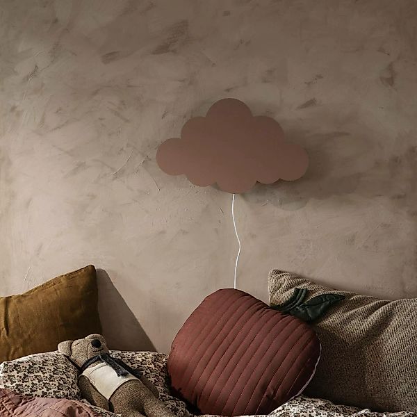 fermLIVING Wandleuchte Cloud, Holz, rosa, Stecker günstig online kaufen
