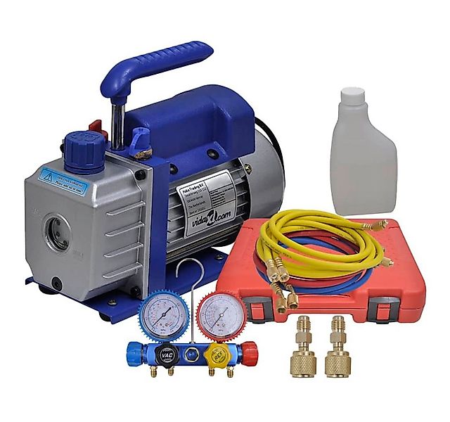 vidaXL Klimamesser Vakuumpumpe Einstufig mit 4-Wege-Verteiler-Manometer Set günstig online kaufen