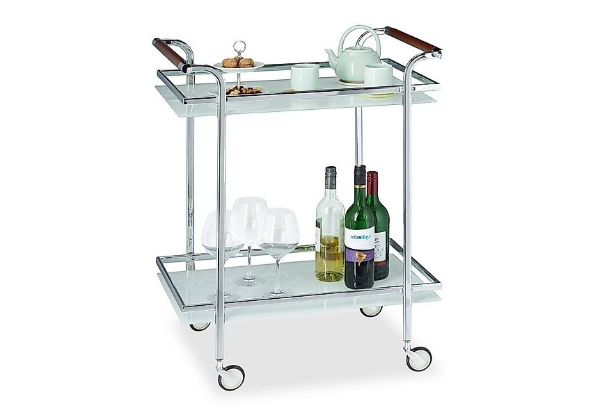 relaxdays Servierwagen Milchglas günstig online kaufen