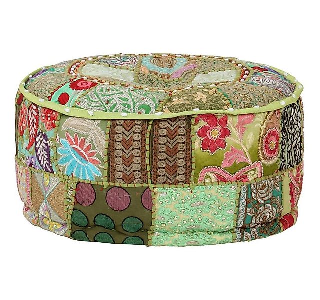vidaXL Polsterhocker Patchwork Sitzpouf Rund Baumwolle Handgefertigt 40x20 günstig online kaufen