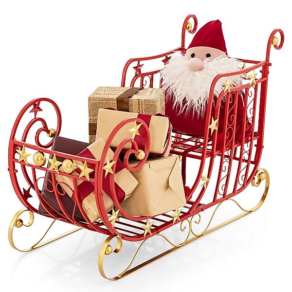 COSTWAY Weihnachtsfigur, Deko Schlitten, Santaschlitten, Weihnachtsdeko, günstig online kaufen