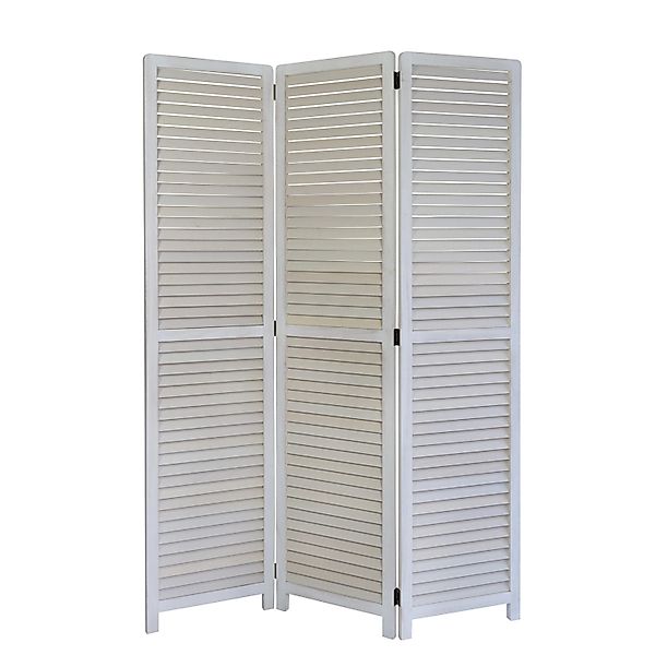 Homestyle4u 3-tlg. Paravent in Weiß 120x170 cm 1357 günstig online kaufen