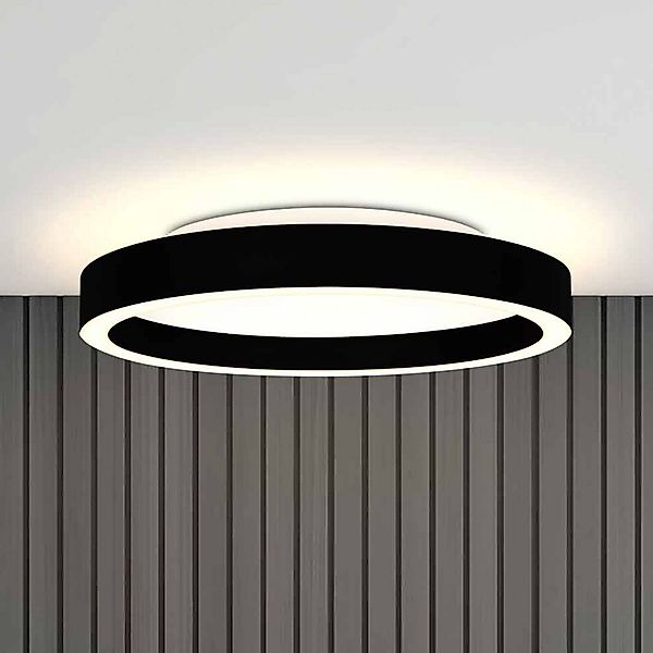 LED-Deckenlampe Ringlux, schwarz, Ø 30 cm, Metall, 2.700 K günstig online kaufen