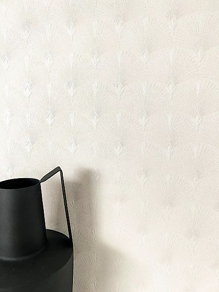Newroom Vliestapete, Weiß Tapete Modern Fächer günstig online kaufen