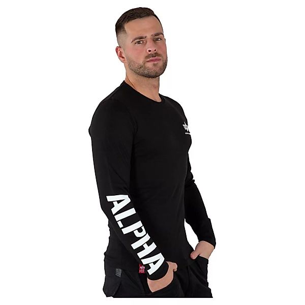 Alpha Industries Sleeve Prinheavy Langarm-t-shirt XS Black günstig online kaufen