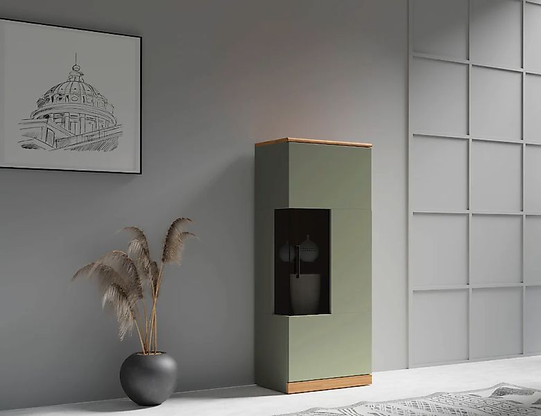 OTTO home Vitrine "Ribe,125cm hoch,4 Fächer,1Glasboden variabel einsetzbar" günstig online kaufen