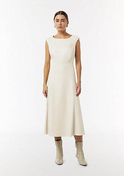 comma Midikleid Kleid Midi-Kleid in Lederoptik mit Ziernähten günstig online kaufen