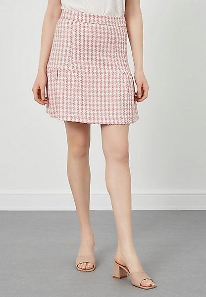 Just Like You Minirock Rosa Creme Tweed Stoff Saum Plissee-Mini-Rock günstig online kaufen