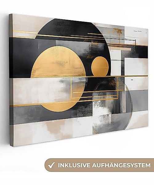 OneMillionCanvasses® Leinwandbild Abstrakt - Gold - Silber - Formen - Ästhe günstig online kaufen
