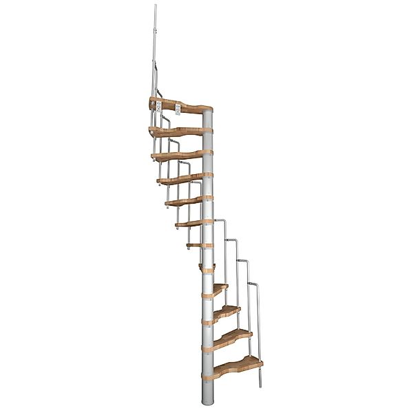 Minka Spindeltreppe Suono 120 cm x 68 cm Buche-Weiß Raumhöhe bis 305 cm günstig online kaufen