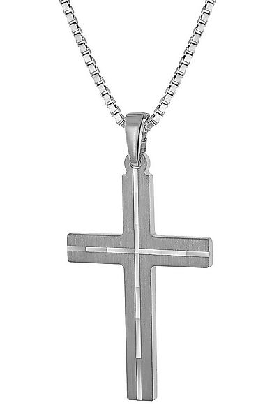 trendor Kette mit Anhänger Herren-mit Kreuz-Anhänger 925 Silber günstig online kaufen