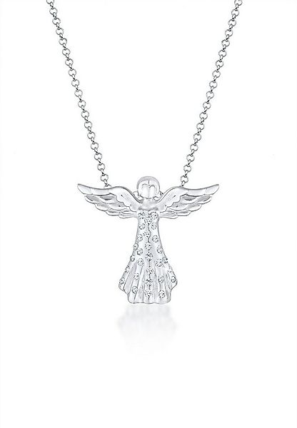 Elli Kette mit Anhänger Engel Glas Kristalle Weiß 925 Sterling Silber, Enge günstig online kaufen
