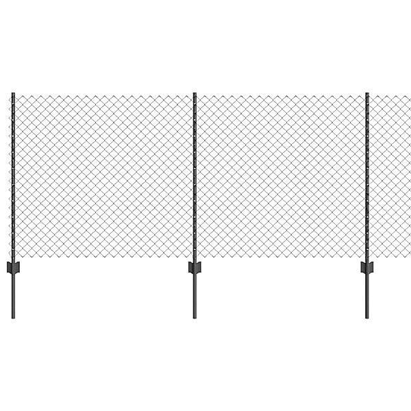 vidaXL Zaun mit Pfosten Grau 1 x 25 m Stahl und PVC 3336276 günstig online kaufen