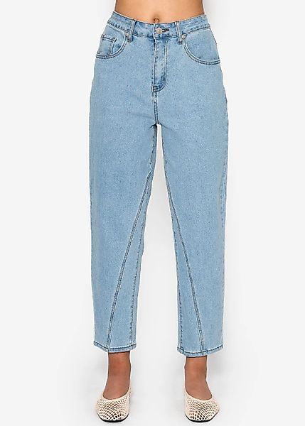 SASSYCLASSY 5-Pocket-Jeans Highwaist Jeans mit Ziernaht günstig online kaufen