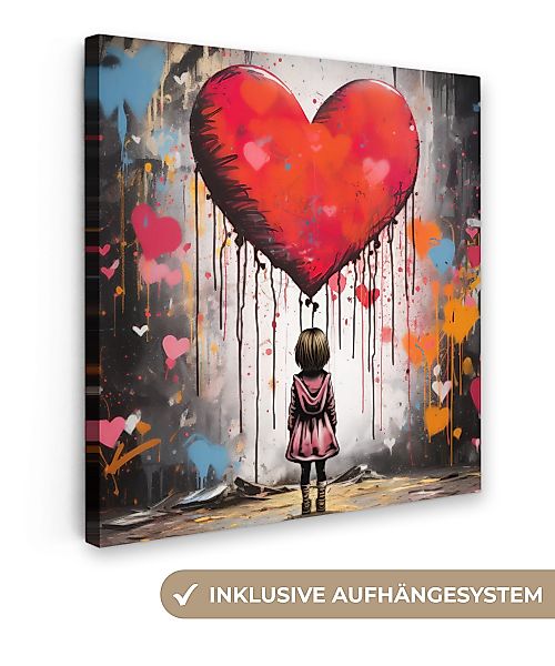 OneMillionCanvasses® Leinwandbild Mädchen - Herz - günstig online kaufen